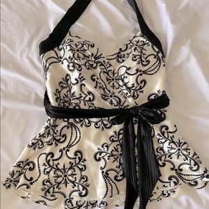 White House Black Market halter satin tank size 6